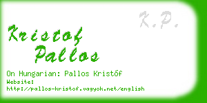 kristof pallos business card